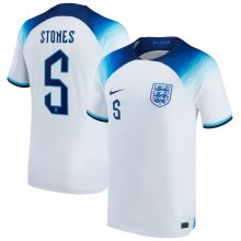 STONES #5 England Home 1:1 White Fans Jersey 2022/23
