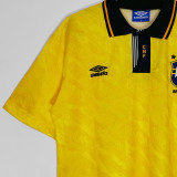 1991/93 Brazil Home Yellow Retro Soccer Jersey