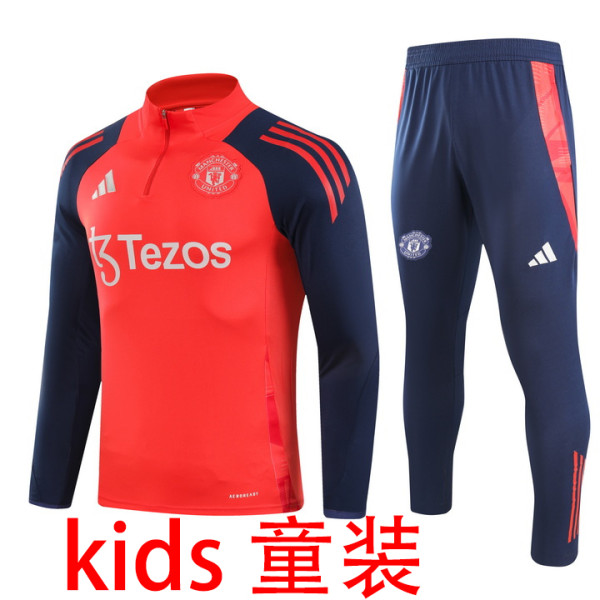 2025 M Utd Red Kids Sweater Tracksuit