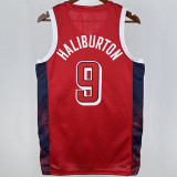 2024 Team USA HALIBURTON #9 Red NBA Jersey