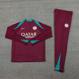 2025 PSG Wine Red Kids Sweater Tracksuit