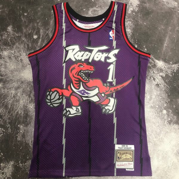 1998/99 Toronto Raptors MCGRADY #1 Purple Retro NBA Jerseys 热压
