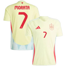 MORATA #7 Spain 1:1 Quality Away Yellow Fans Jersey 2024/25