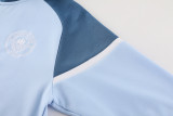 2024 Man City Blue Gray Hoody Zipper Jacket Tracksuit