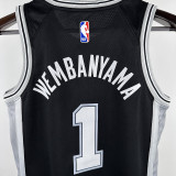 2024/25 Spurs WEMBANYAMA # Black Kids NBA Jersey