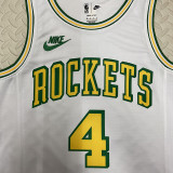 Rockets GREEN #4 White Retro NBA Jerseys