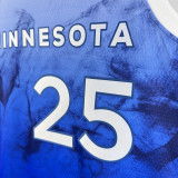 2023/24 Timberwolves ROSE # 25 Blue City Edition NBA Jerseys 热压