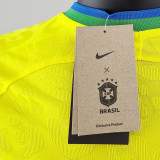 2022/23 Brazil Home Yellow Player Version Long Sleeve Jersey 长袖