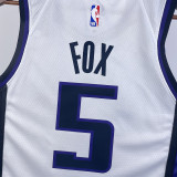 2023/24 Kings FOX #5 White NBA Jerseys 热压