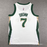 2023/24 Celtics BROWN #7 White Kids City Edition NBA Jerseys 刺绣