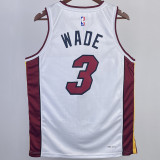 2023/24 Miami Heat WADE #3 White NBA Jerseys