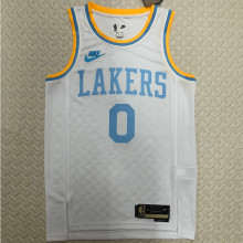 Lakers WESTBROOK #0 White Retro NBA Jerseys