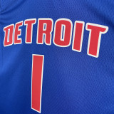 2023/24 Pistons IVERSON #1 Blue NBA Jerseys 热压
