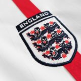 2002 England Home White Retro Long Sleeve Soccer Jersey