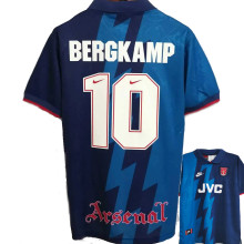 BERGKAMP #10 1995/96 ARS Away Blue Retro Jersey (有背号下英文) ★★