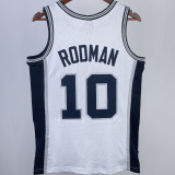 1993/94 Spurs ROOMAN #10 White Retro NBA Jerseys热压