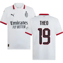 THEO #19 AC Milan Away White Fans Soccer Jersey 2024/25 UCL Font 欧冠字体