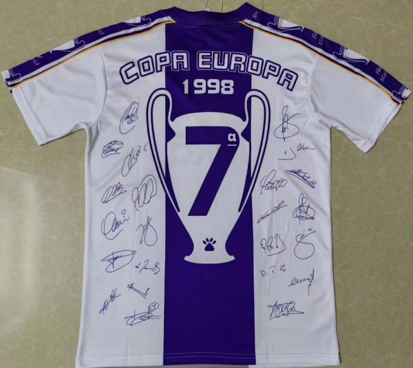 RM 7Cup COPA EUROPA 1998 Retro Soccer Jersey 7次冠军纪念版