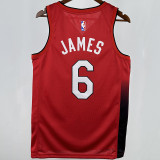2025 Miami Heat JAMES #6 Red City Edition NBA Jerseys 热压