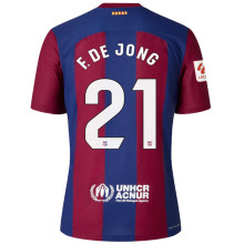 F. DE JONG #21 BA 1:1 Quality Home Fans Jersey 2023/24 (LaLiga Font 西甲字体)