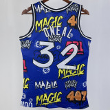 1994/95 Hawks ONEAL #32 Blue Retro NBA Jerseys 热压