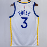 2023/24 Warriors POOLE #3 White NBA Jerseys