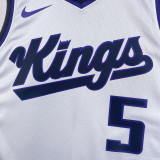 2023/24 Kings FOX #5 White NBA Jerseys 热压