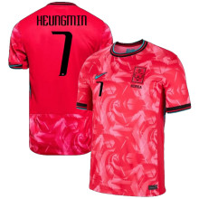 HEUNGMIN #7 South Korea Home Red Fans Soccer Jersey 2024/25