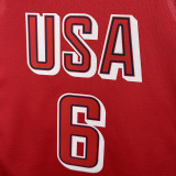2024 Team USA JAMES #6 Red NBA Jersey