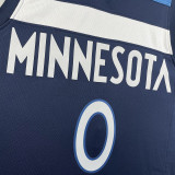 2023/24 Timberwolves RUSSELL #0 Sapphire Blue NBA Jerseys