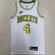 Rockets GREEN #4 White Retro NBA Jerseys