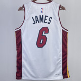 2023/24 Miami Heat JAMES #6 White NBA Jerseys