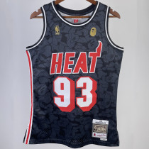 1993 Miami Heat BAPE×M&N #93 Black NBA Jerseys
