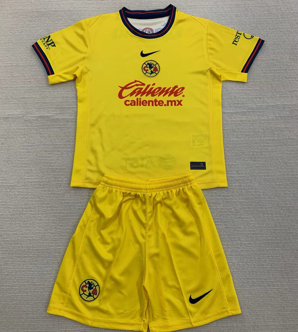 2024 25 Club America Home Yellow Kids Soccer Jersey 2024-25-club-america-home-yellow-kids-soccer-jersey
