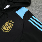 2025 Argentina Black Hoody Zipper Jacket Tracksuit