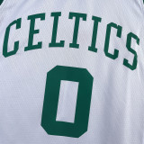 2023/24 Celtics TATUM #0 White Retro NBA Jerseys 热压