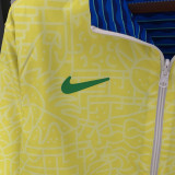 2024/25 Brazil Yellow And Blue Reversible Windbreaker 双面