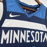 2023/24 Timberwolves RUSSELL #0 Sapphire Blue NBA Jerseys