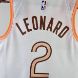 2023/24 Spurs LEONARD #2 White City Edition NBA Jerseys