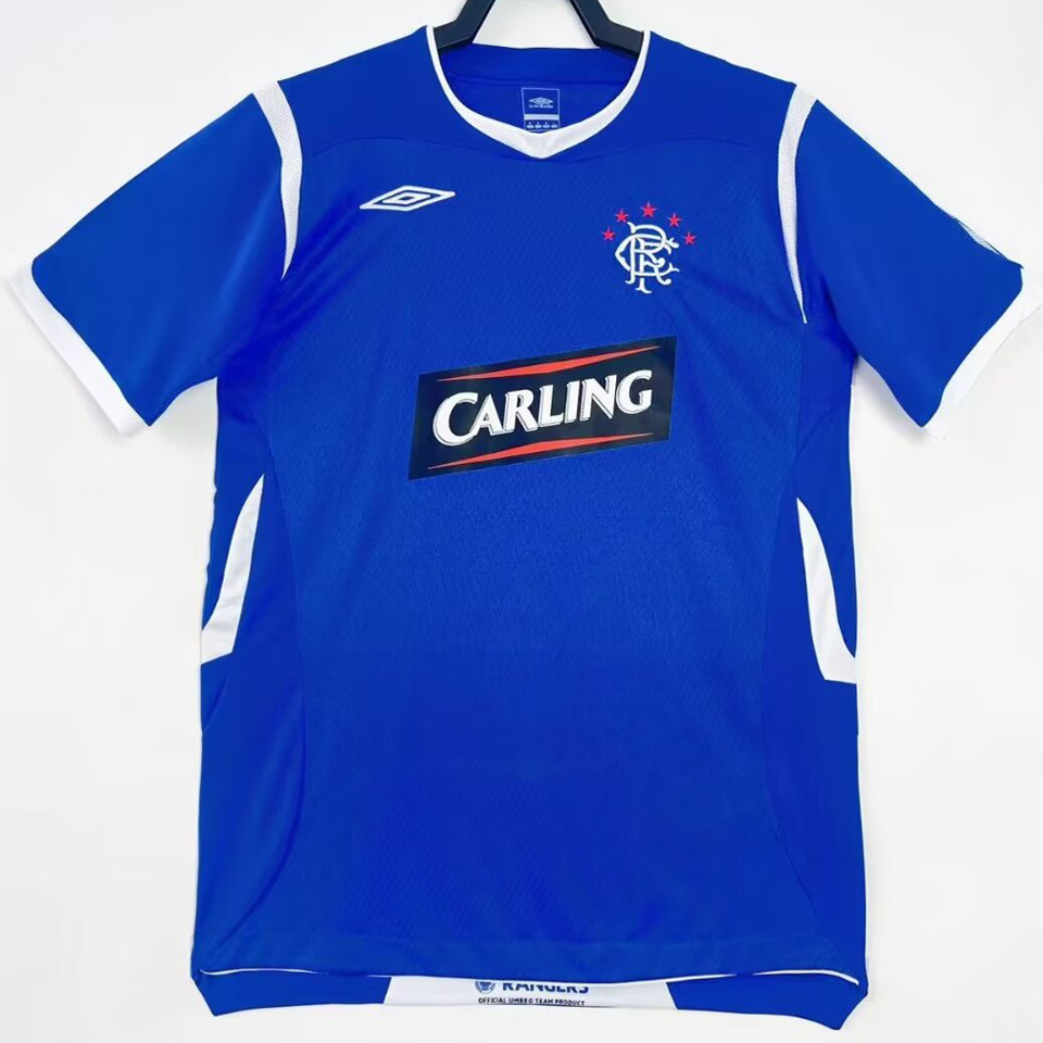 2008/09 Rangers Home Blue Retro Soccer Jersey