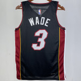 2023/24 Miami Heat WADE #3 Black NBA Jerseys 热压