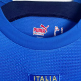 2006 Italy Home Blue Retro Long Sleeve Soccer Jersey