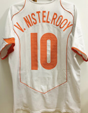 V. NISTELROOY #10 NL Away White Retro Jersey 2004