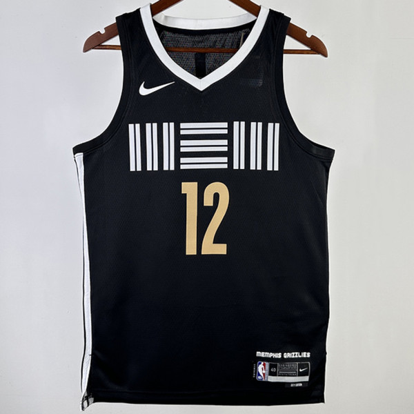 2023/24 Grizzlies Morant #12 Black City Edition NBA Jerseys Hot Pressed
