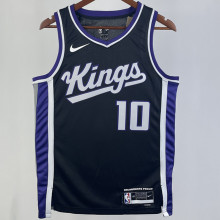 2023/24 Kings SABONIS #10 Black NBA Jerseys 热压