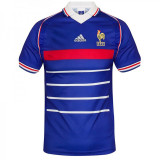 1998 France Home Blue Retro Soccer Jersey有右胸小字