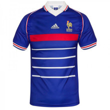 1998 France Home Blue Retro Soccer Jersey有右胸小字