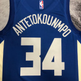 2023 Bucks ANTETOKOUNMPOL #34 Blue City Edition NBA Jerseys