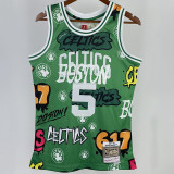 1907/08 Celtics GARNETT #5 Green Retro NBA Jerseys 热压