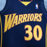 2009/10 Warriors CURRY #30 Purplish Blue Retro NBA Jerseys 热压